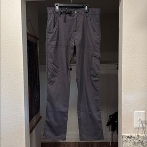 Prana Bottoms Pants Outdoor Activities Camping Hiking Dark Gray Pockets Work